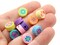 25 10mm Mixed Color Flower Polymer Clay Multi-Color Coin Beads